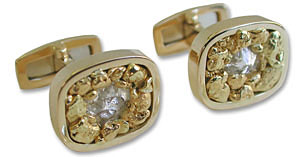 Canadian Nugget and Canadian Diamond Crystal Cufflinks