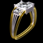 Radiant && Princess Cut Diamond Ring
