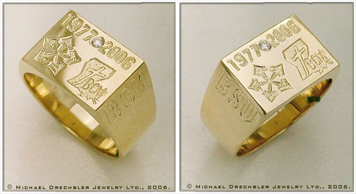 NSU BCM Retirement Gold Signet Ring