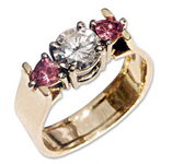 Diamond && Pink Sapphire Ring