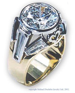 Brilliant && Taper Baquette Diamond Engagement Ring
