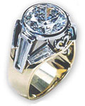 Brilliant && Taper Baquette Diamond Engagement Ring