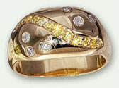 Pave Yellow Diamond Ring