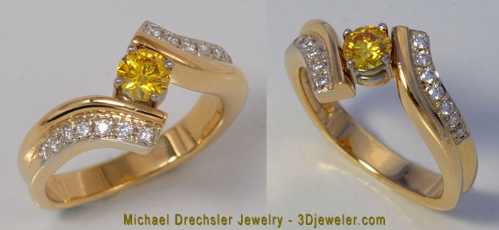 Right Hand Ring with Lab Created Diamond 