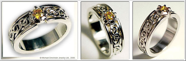 Celtic Love Knots<br> Diamond Wedding Ring
