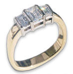 Emerald Cut Diamond Three Stone Ring