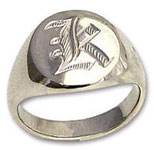 Platinum Signet Ring with Monogram