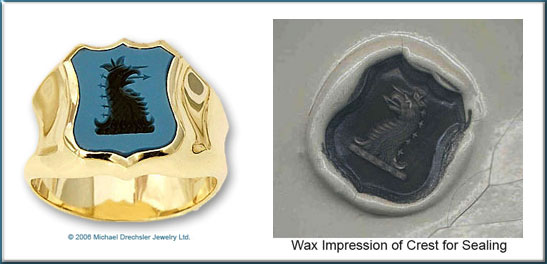 Blue Grey Sardonyx Signet Rings