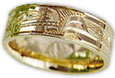 Northwest Coast Native Design Wedding Bands - Hand Engraved