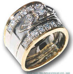 Stacked Engagement Ring && Diamond Bands