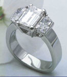 Emerald Cut && Trapezoid Cut Diamond Ring