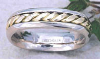 White && Yellow Golden Rope Wedding Bands