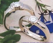 Matched White Gold Engagement && Wedding Rings