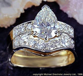 Pear Shaped Diamond Matched  Wedding Set
