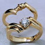 Golden Sweep Engagement Ring