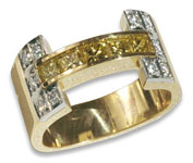 Natural Yellow Princess Cut Diamond Ring