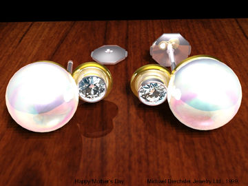 Pearl && Diamond Earrings