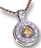 Fancy Vivid Yellow Created Diamond Pave` Pendant