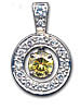 Fancy Vivid Yellow Created Diamond Pave` Pendant