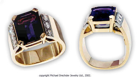 Amethyst && Diamond Ring