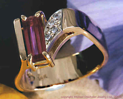 Tourmaline && Diamond Ring