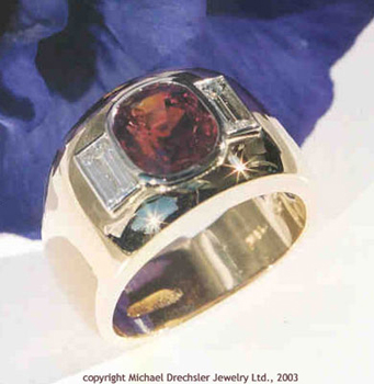 Ruby && Baguette Diamond Ring
