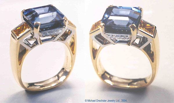 Cushion Sapphire && Vivid Orange Lab Created Diamonds