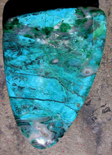 Chrysocolla, Malachite and Quartz Designer Cabochon