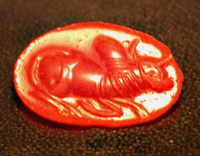 Sassanian Carnelian Zebu Sealing Stone