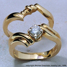 Golden Sweep Engagement Ring
